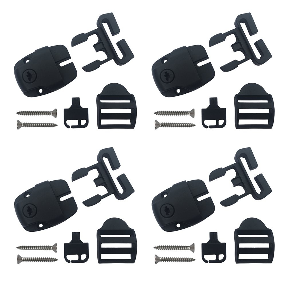4 Set Spa Hot Tub Cover Broken Latch Repair Kit have Slot - Style 1, Black
