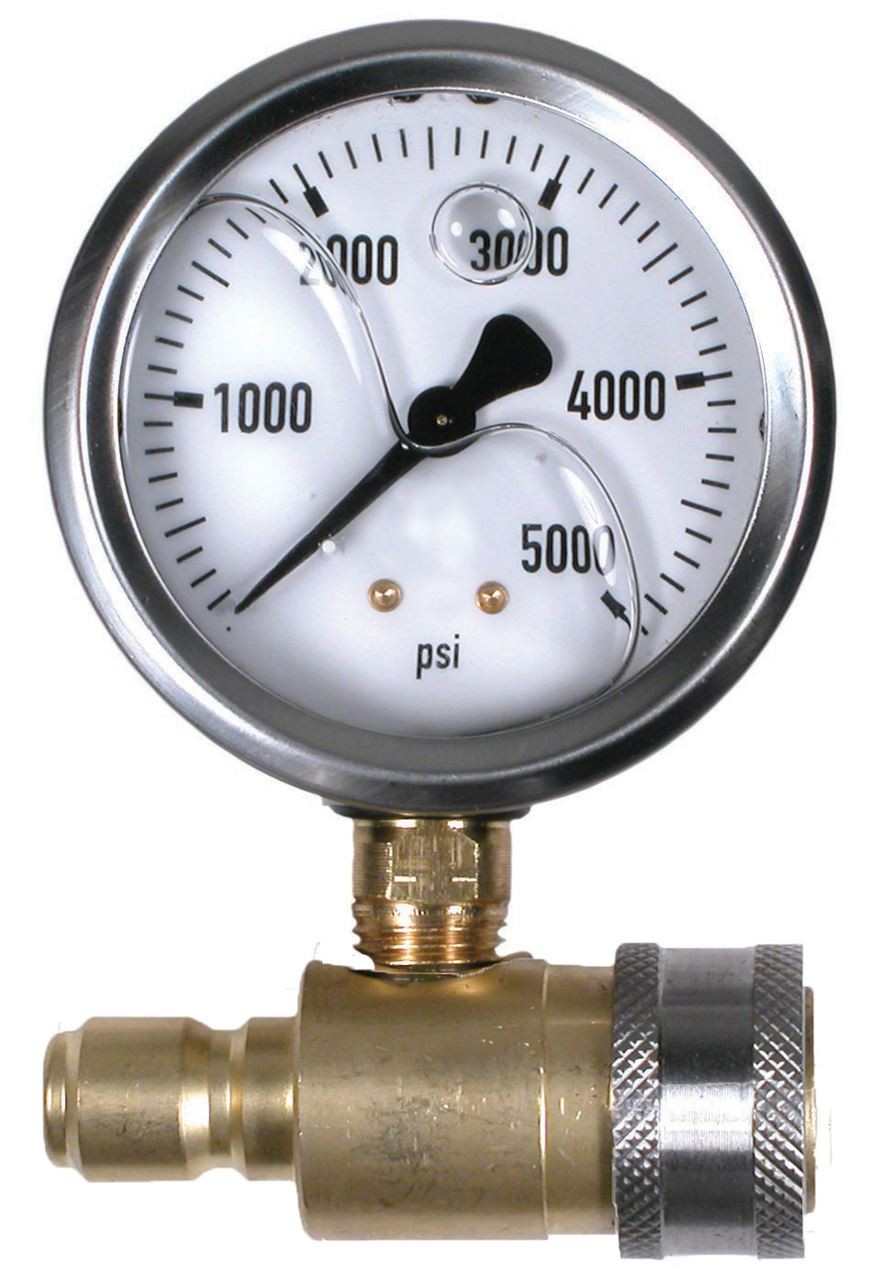 Valley 5,000 PSI 2.5" Pressure Gauge Test Set with QC's PK-QCG-5000