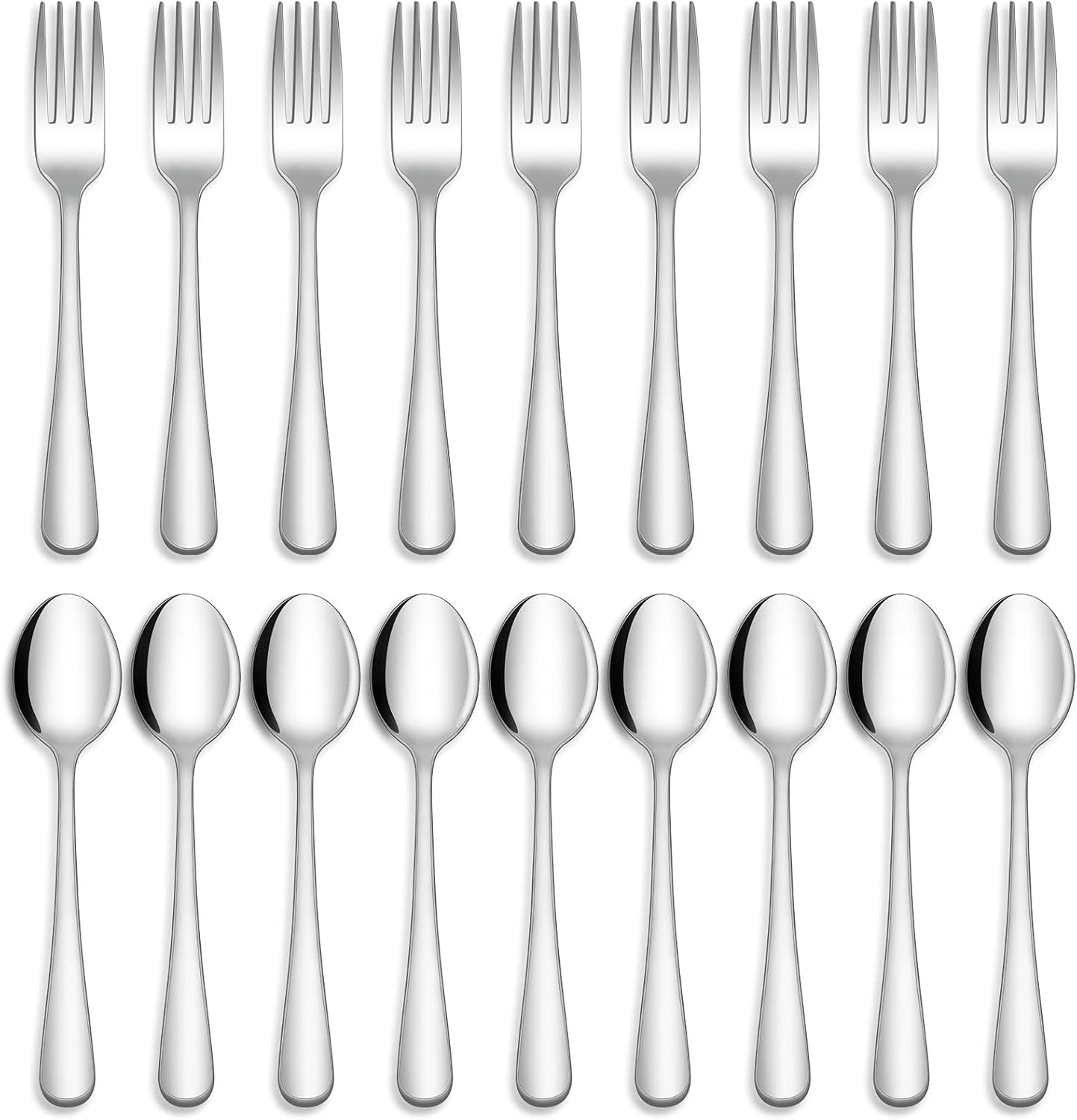 24-piece Forks and Spoons Silverware Set, Food Grade Stainless Steel Flatware