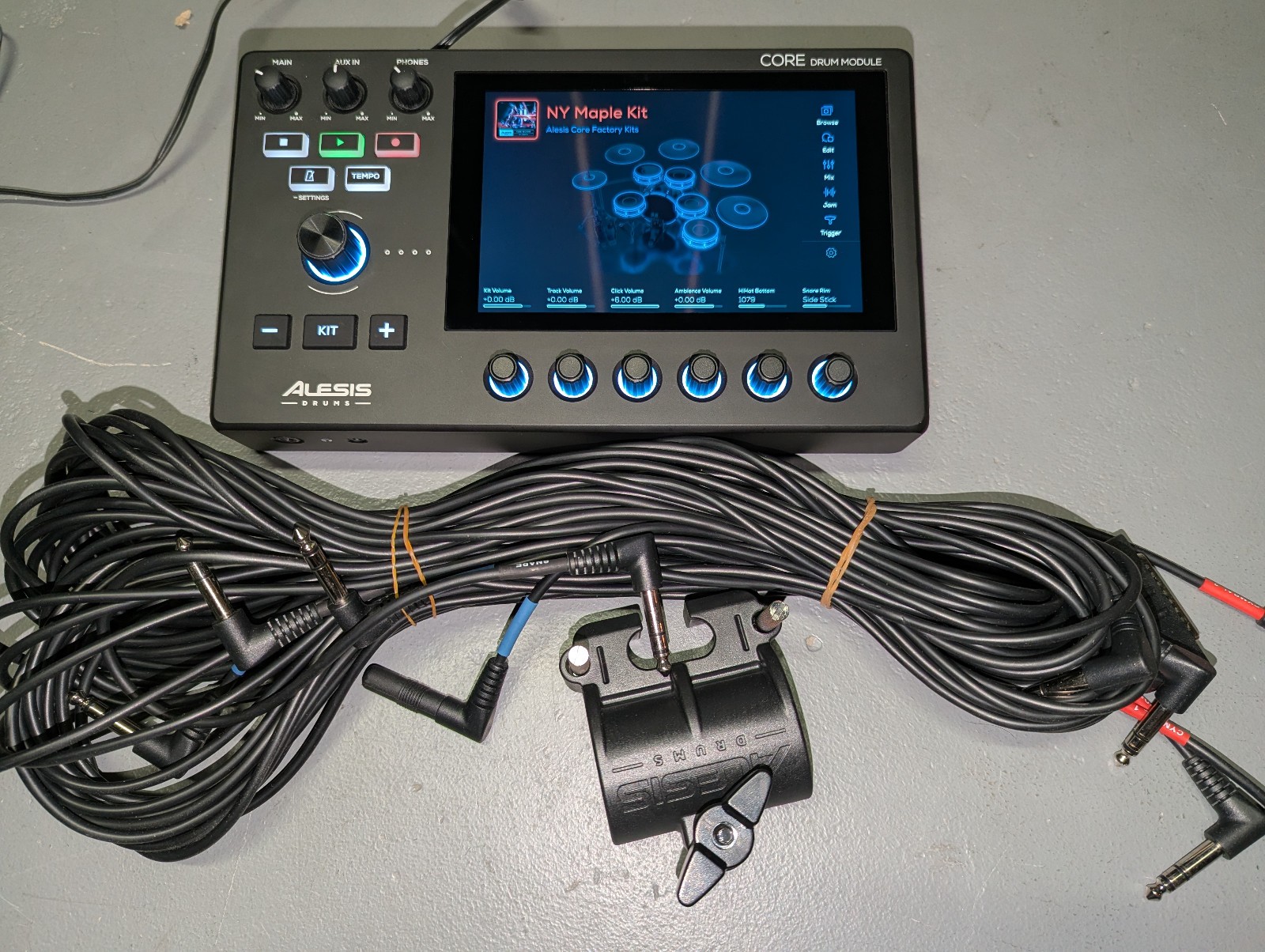 Alesis Strata Core Electronic Drum Module w/ Power Cable, Mount, and Cable Snake
