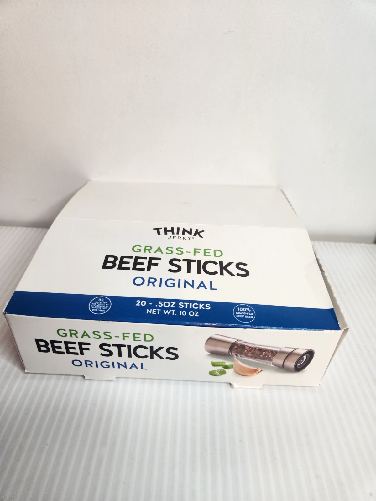 BOX of 20 -Think Jerky, Original Grass-Fed Beef Sticks 1.0 Oz Sticks Exp 11/2026