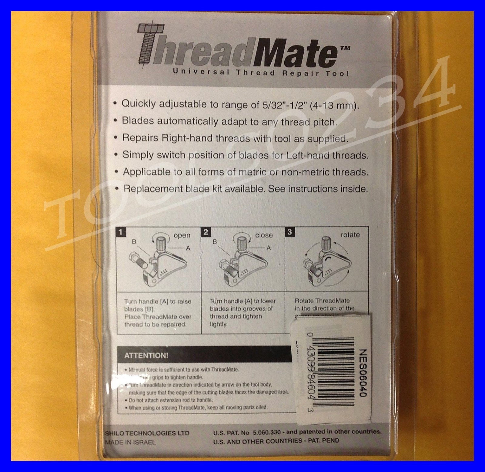 5/32 - 1/2 ThreadMate External Thread Repair Tool NES06040 Universal SAE Metric