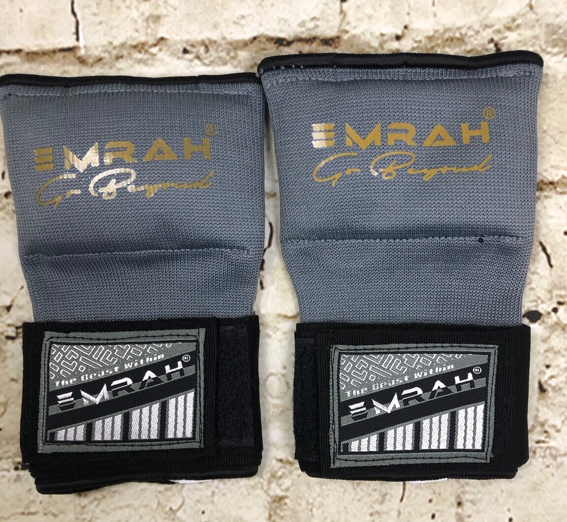 Emrah Sparring Gloves Boxing Gel Padded The Beast Within Gray 1 Pair Size Small