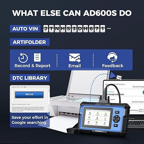 TOPDON AD600S OBD2 Scanner Engine ABS SRS SAS AT TPMS EPB Diagnostic Scan Tool