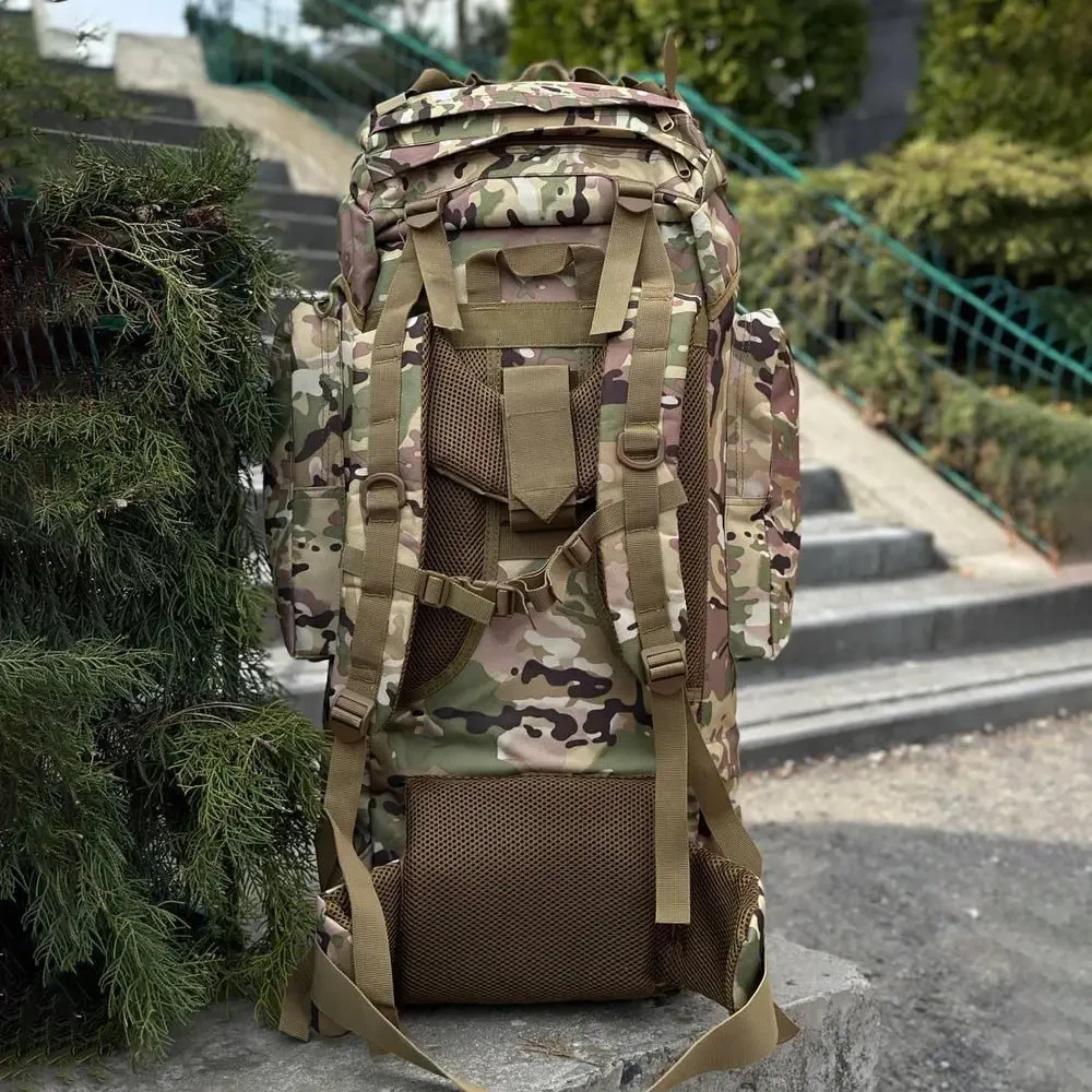 Tactical backpack 120L with aluminum frame multicam💛💙