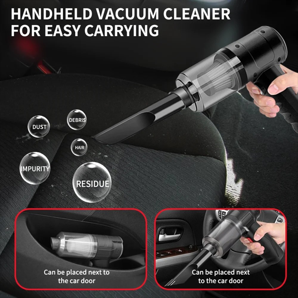 Mini Portable Car Vacuum Cleaner Rechargeable USB Powerful Accessories Offer2025