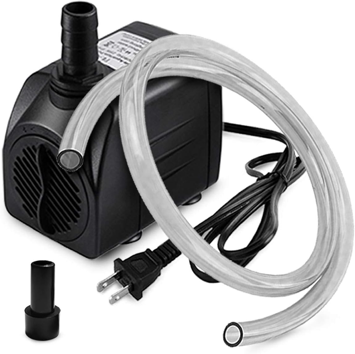 Small Fountain Pump, 160GPH Ultra Quiet Submersible Water Pump (600L/H, 10W) wit