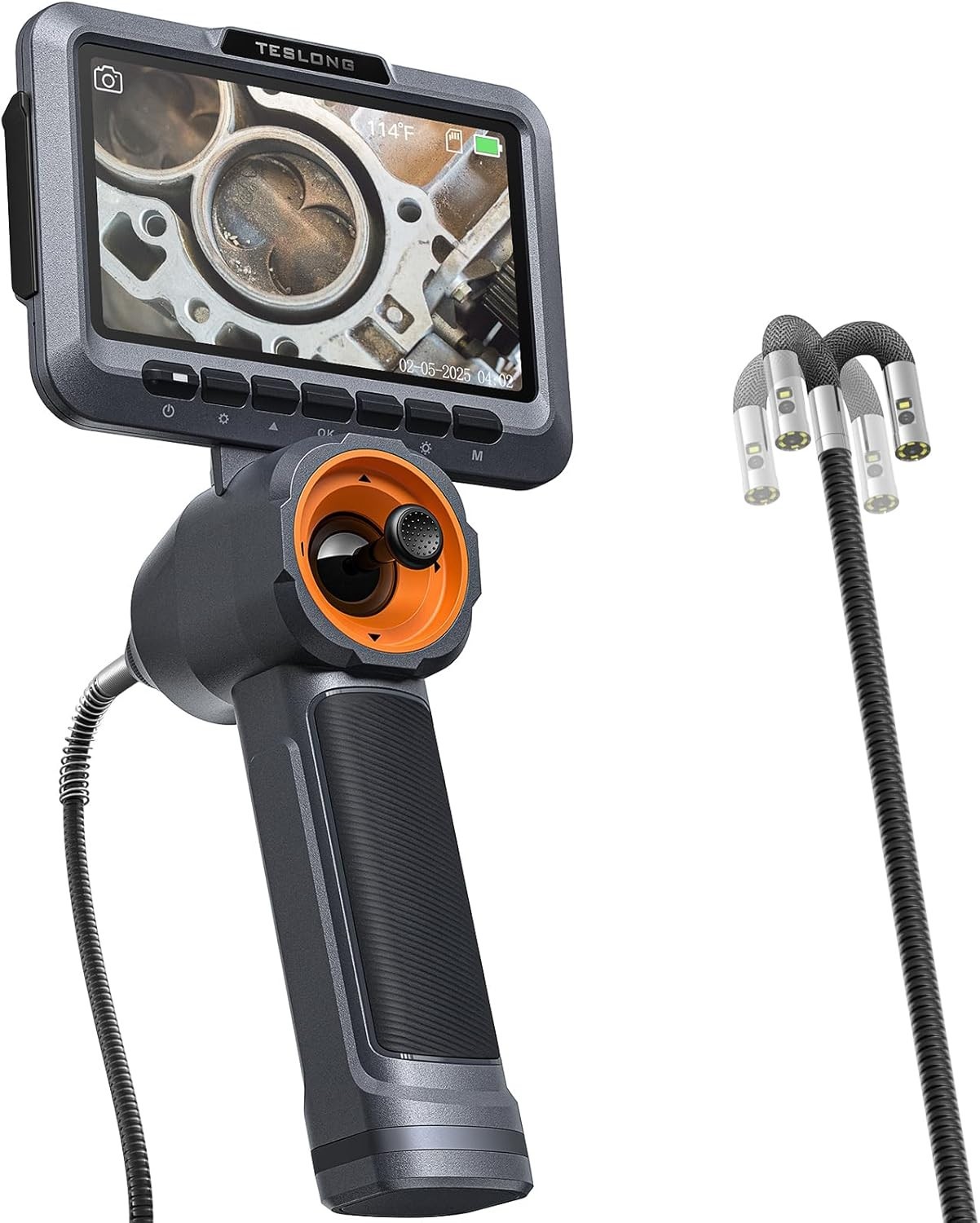 Teslong Dual Lens 360 Articulating Borescope Inspection Camera 4-Way Joystick