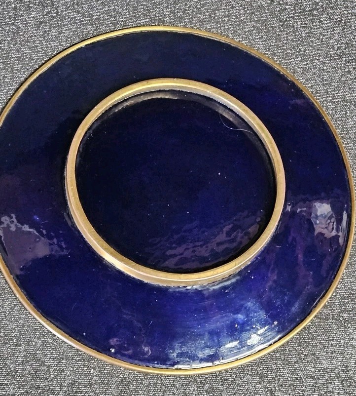 Rare Antique Solid Brass & Enameled U.S. Naval Academy Crest Commerative Plate