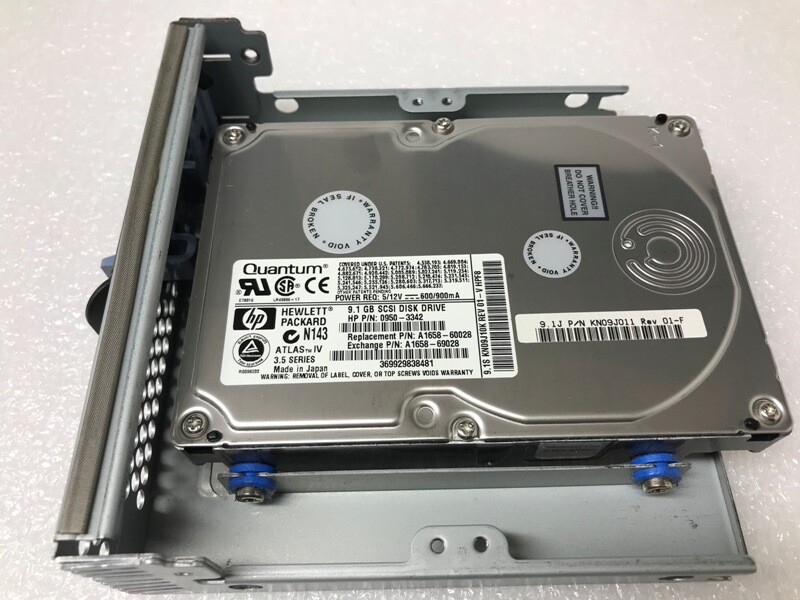 HP A1658-60028 0950-3342 9.1GB 7200 RPM 80-Pin SCSI HDD in HP A4978-00018 Tray