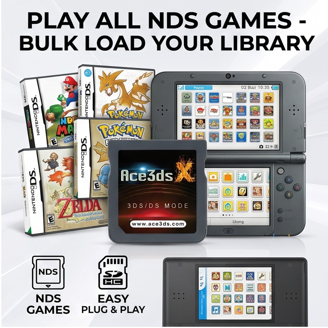 ACE3DS X SDHC For 3DS /2DS/DSi/DS Lite/DS to play NDS games Revolution Cartridge