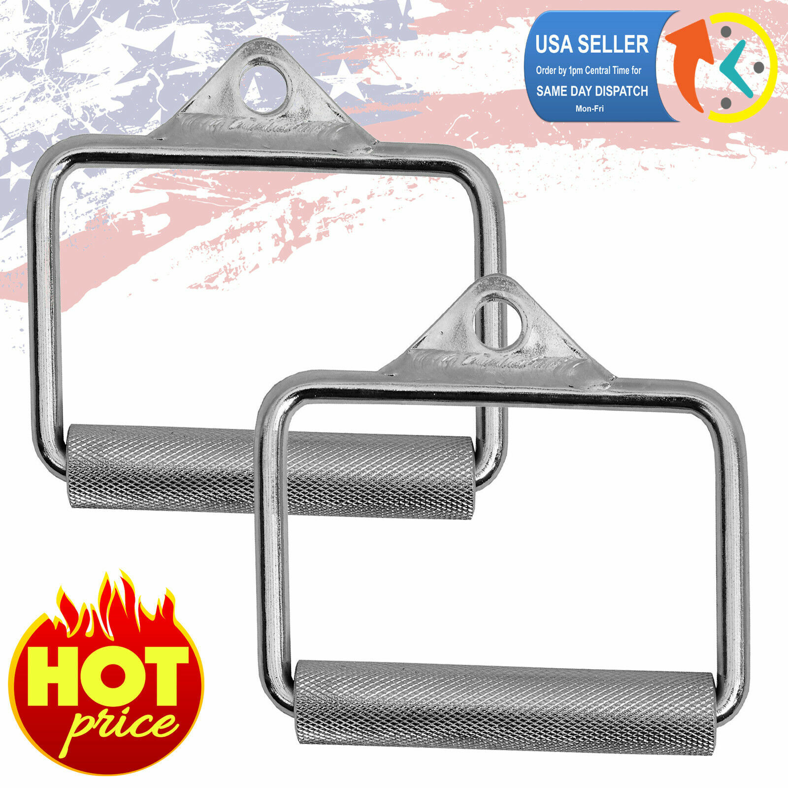 2X Cable Handle Attachments Machine Workout D-Handle Stirrup