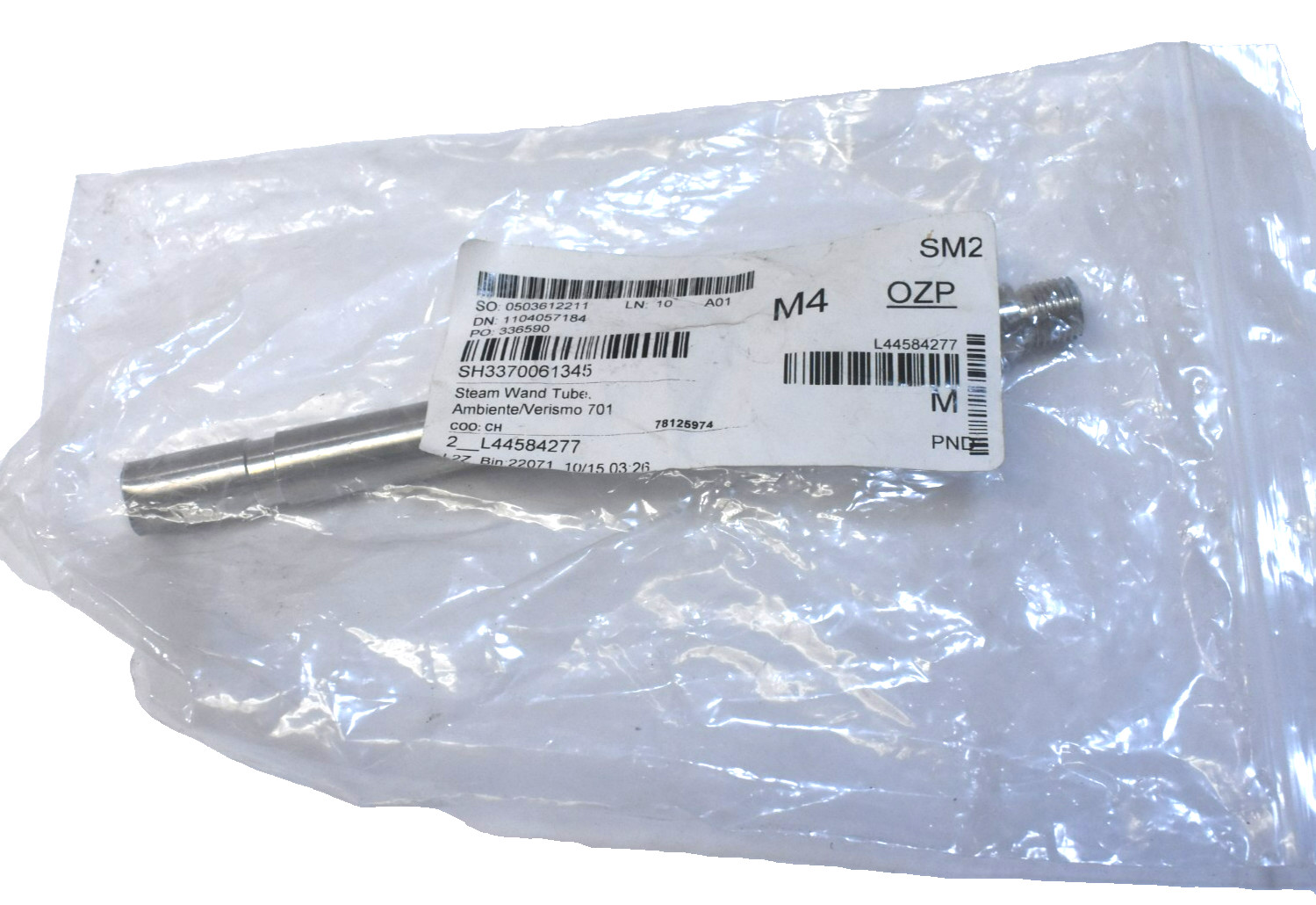 Schaerer 3370061345 Steam Wand Tube Cylinder Ambiente Verismo 701 Replacement