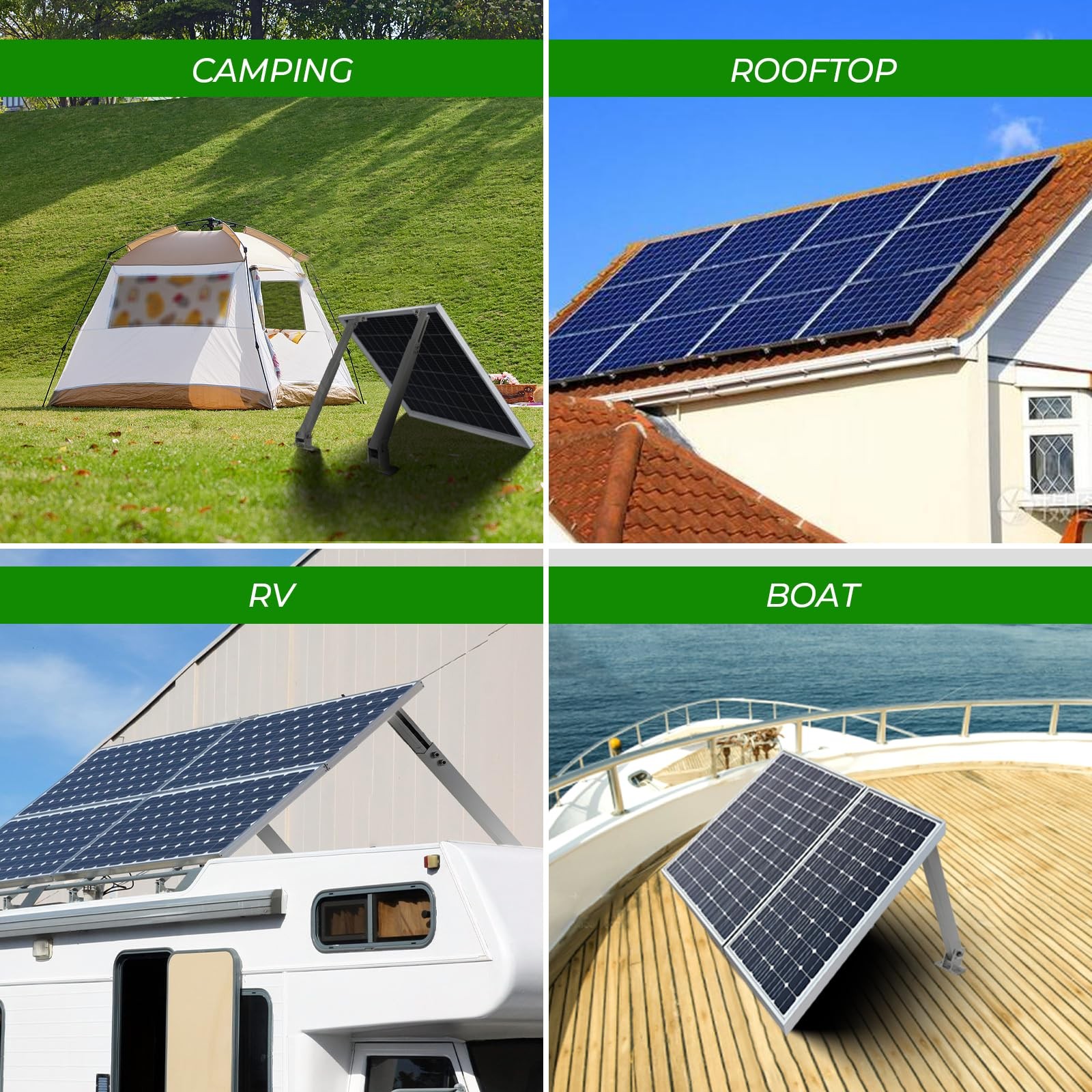 Solar Panel Mounting Brackets, 2 Sets Adjustable Solar Panel Tilt Mount Brack...