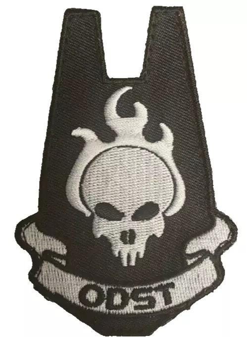 ODST Wht/Blk Tactical Patch [3.50 inch - Hook Fastener Backing - HT2]