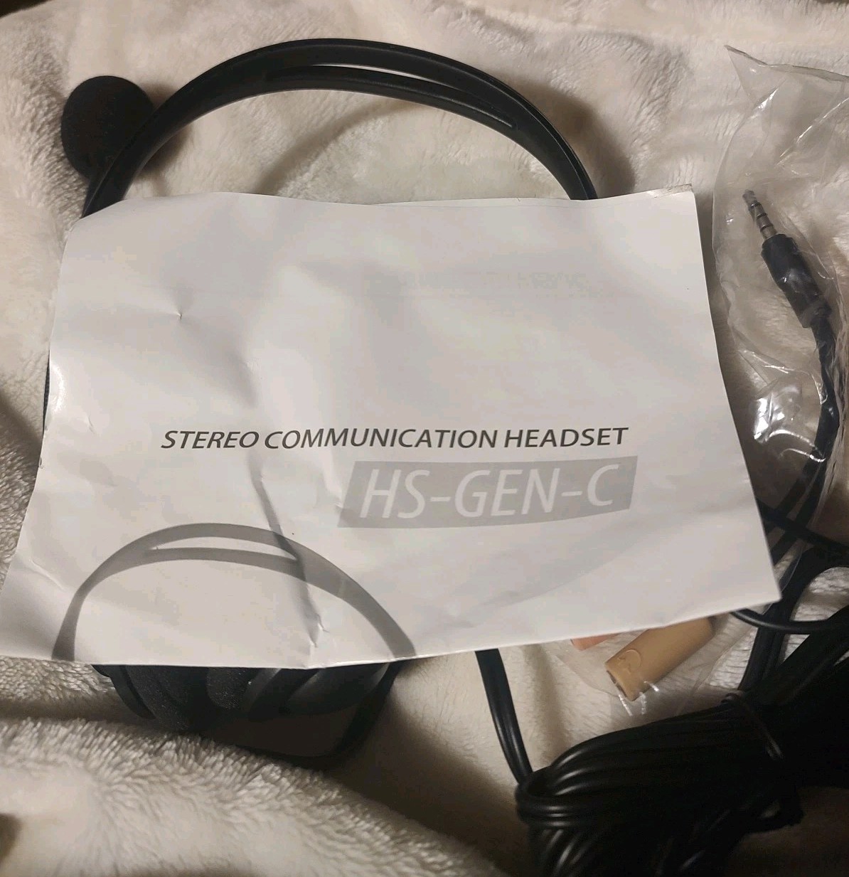 HS-GEN-C Stereo Communication Wired Headset with Microphone Nuance Dragon cord