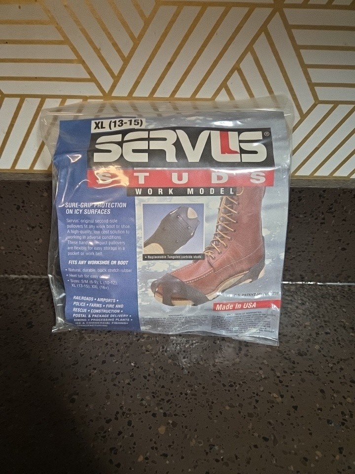 SERVIS TUNGSTEN CARBIDE STUDS, SIZE XL 13-15, BLACK, FITS WORKSHOE OR BOOT, New