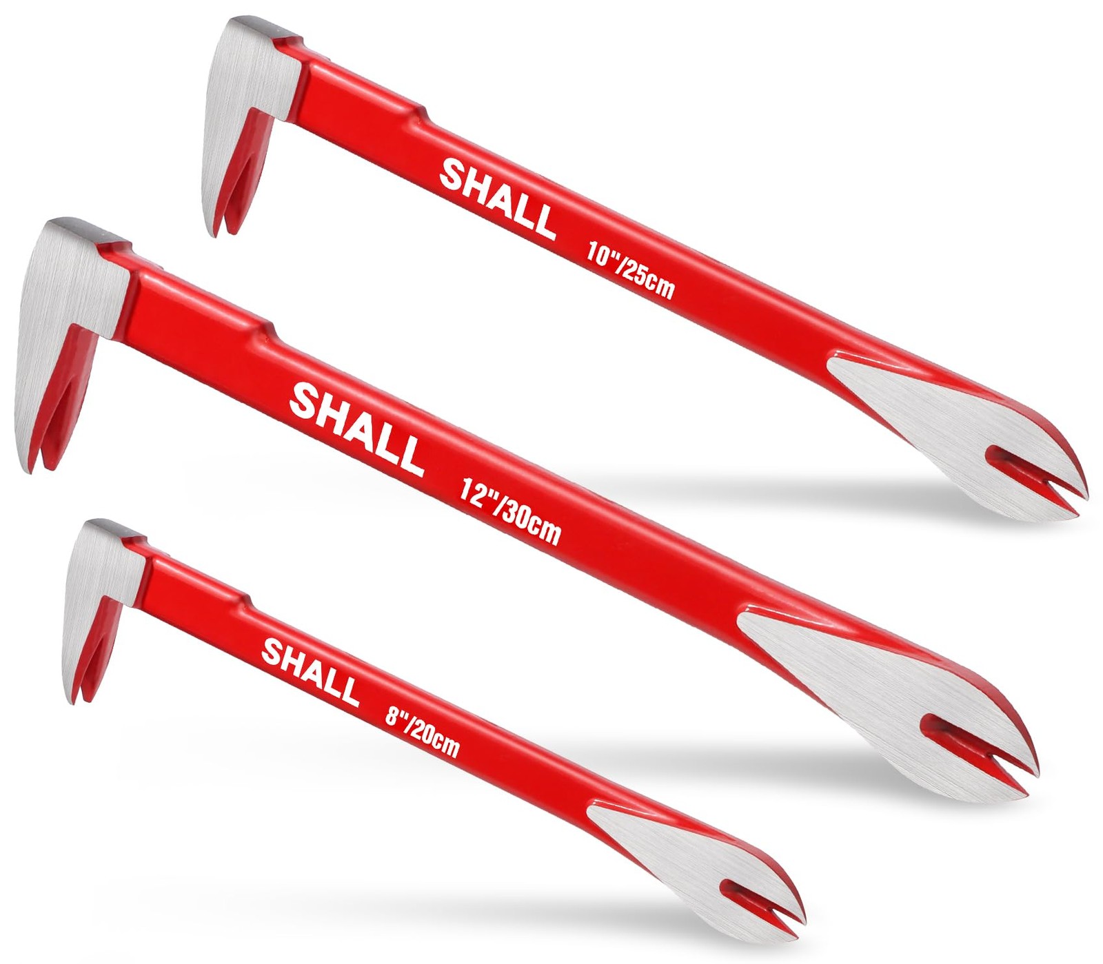 3-Piece Nail Puller Tool Set, 12’’, 10’’, 8’’ - Heavy Duty & Mini Cats Paw Pr...