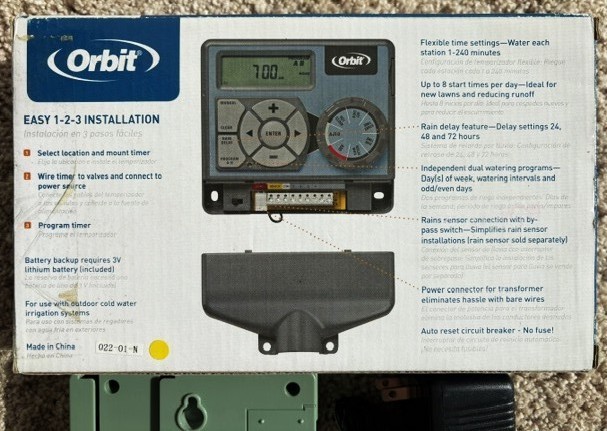 Orbit 28956 Sprinkler Timer 6 Station 2 Program Indoor Easy Dial System READ