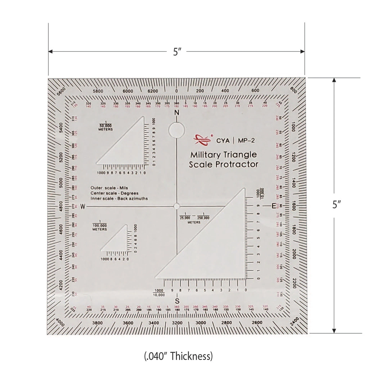 Military Map Protractor 2-Pack Set - Coordinate Scales for Map Navigation