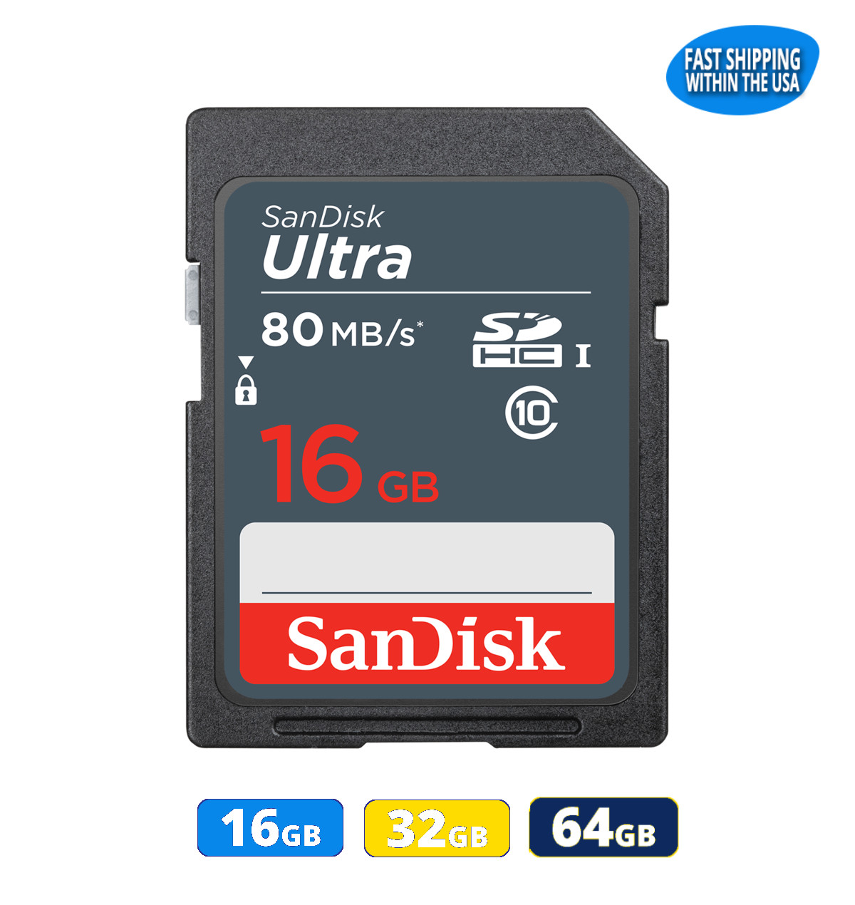 Sandisk SDHC Ultra C10 16GB 32GB 64GB for Cannon Nikon Kodak & Sony Camera lot