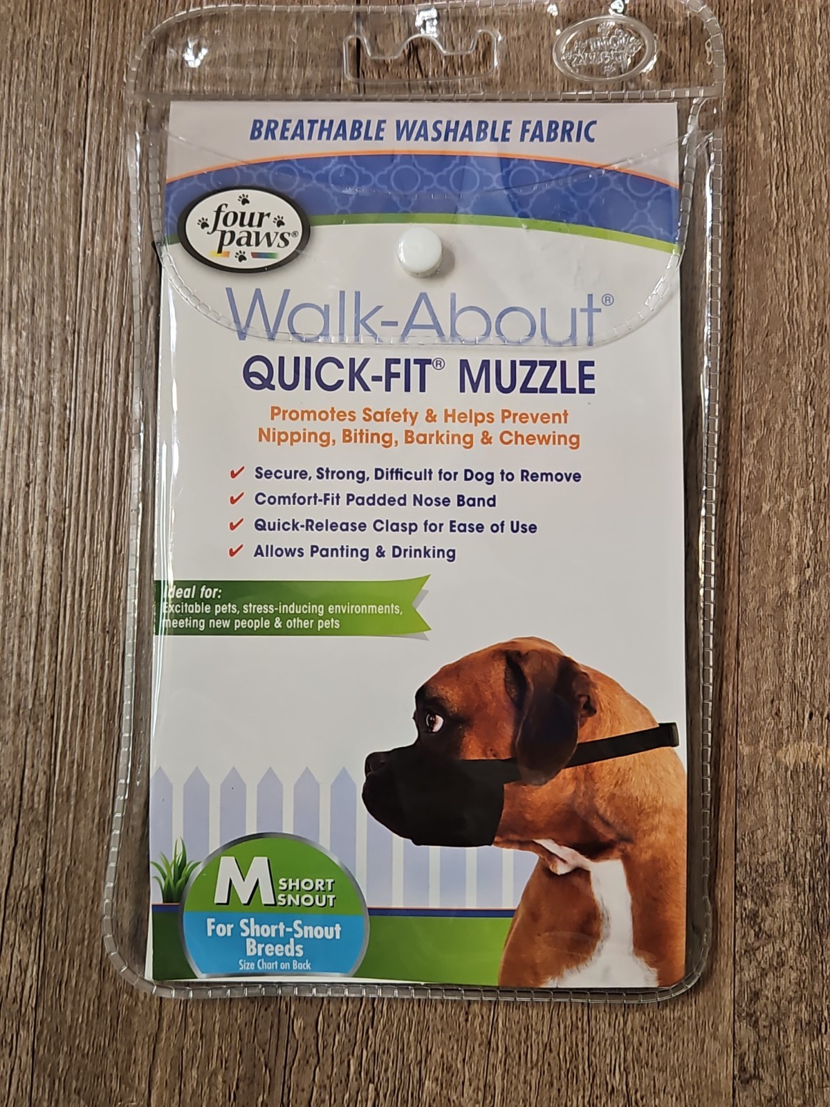Four Paws Walk-About Quick-Fit Dog Muzzle 1ea/3 - Medium Short Snout