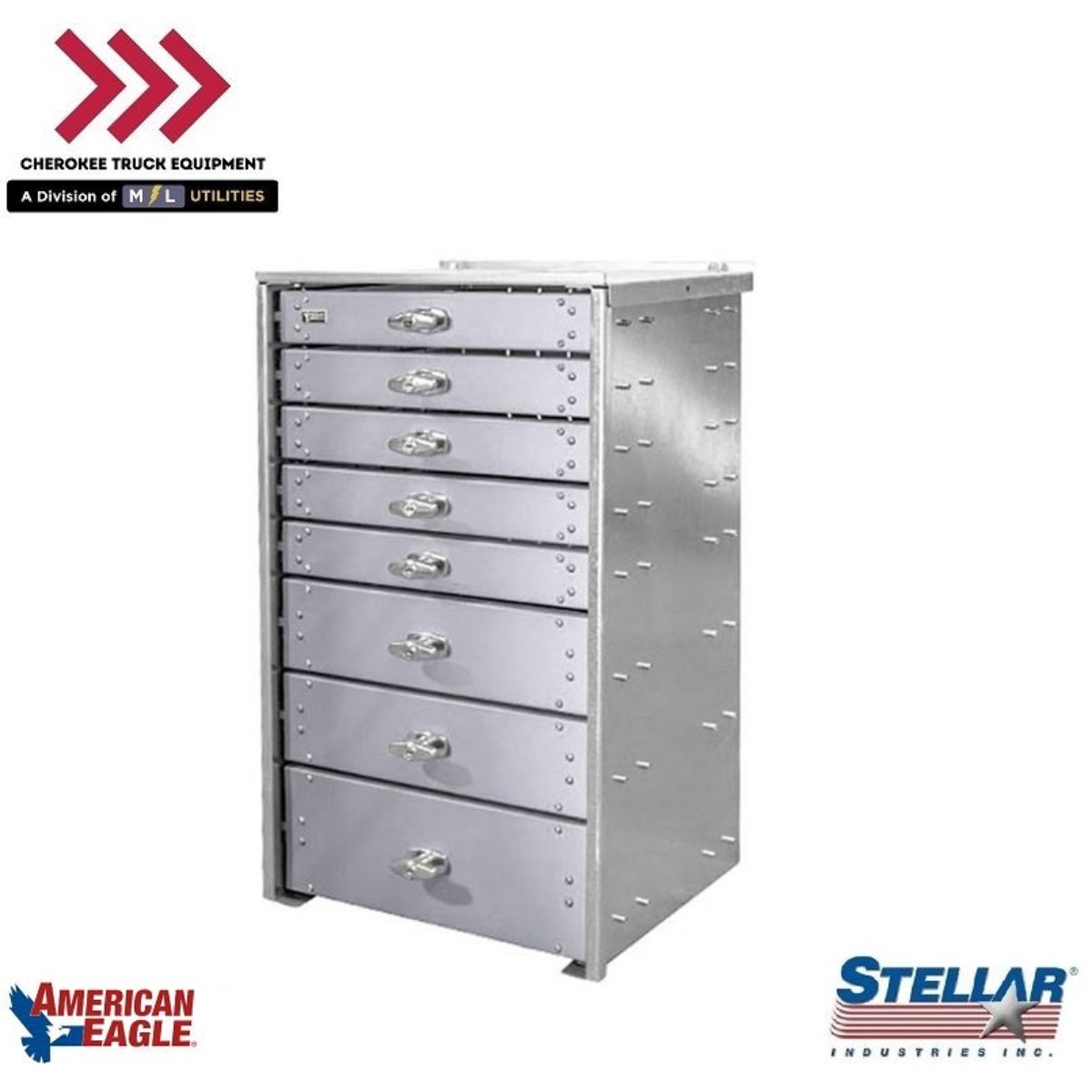 Stellar 38463, (8) Drawer Heavy-Duty Steel Toolbox- 36.5"H x 22"W x 16"D