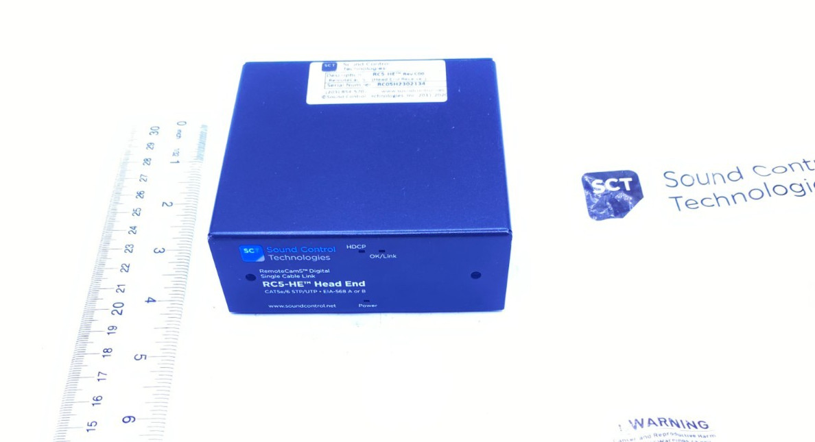 SCT Head End Receiver RemoteCam5 Digital Sgle Cbl Link CAT5e/6STP/UTP RC5-HE