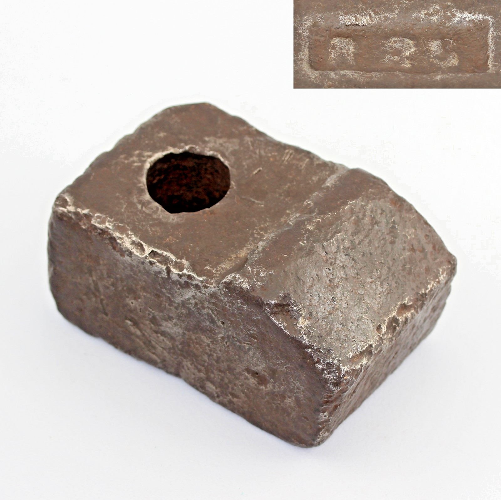 VTG Unusual Round Hole Sledge Hammer Head Solid Casted A25 Maker Mark, ~7Lb, BIN
