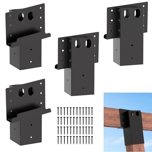Deer Stand Brackets 4x4, Compound Angle Brackets, 4 Pack | 4 4 Packs Black