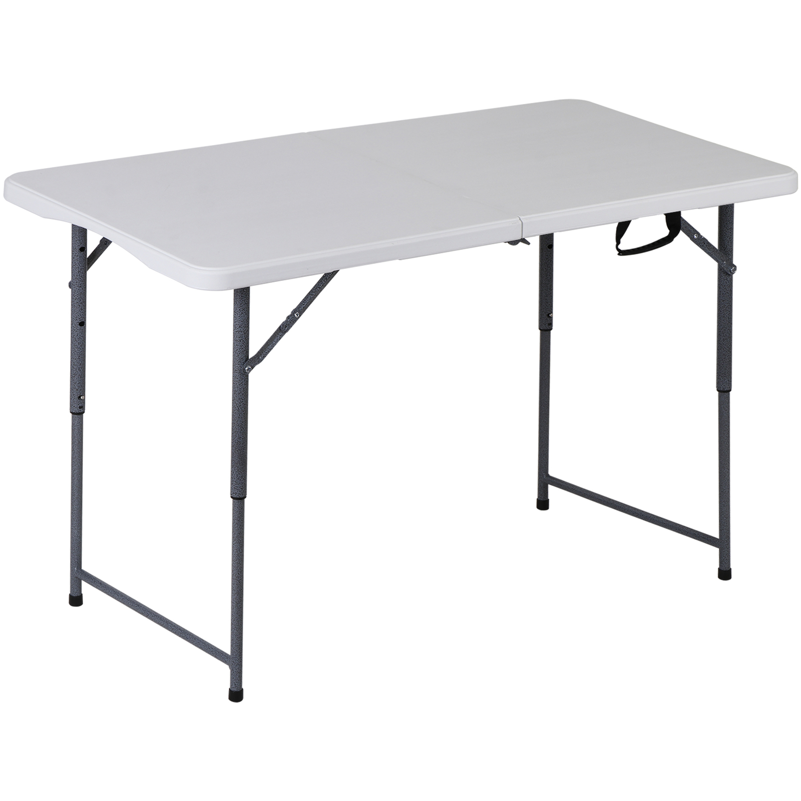 4ft Folding Table Foldable Legs & Adjustable Height Utility Camping Table White