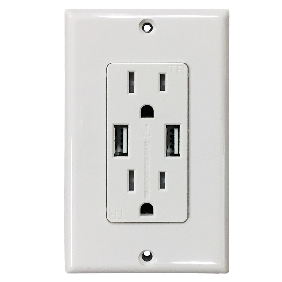 Single Gang Duplex Receptacles with USB Ports & Wall Plates - Electriduct