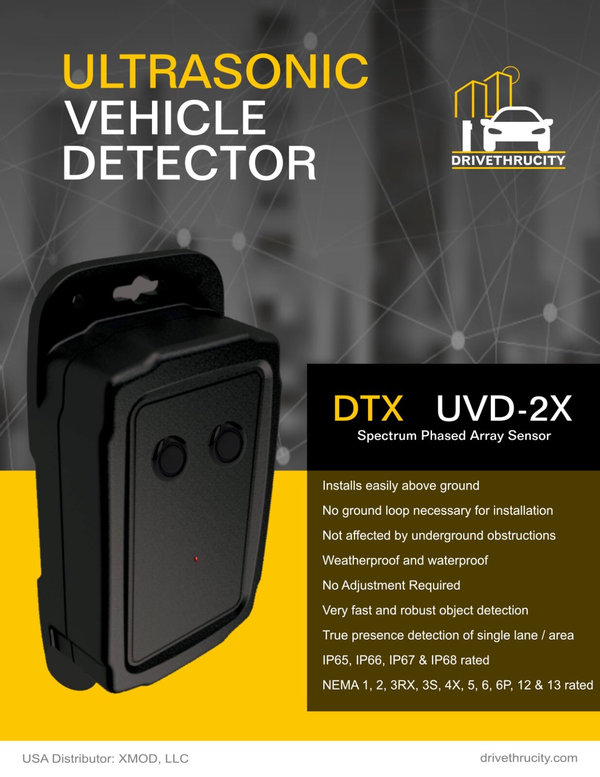 Ultrasonic Vehicle Detector Car Sensor DRIVE THRU Headset System HME 3M VDB Loop