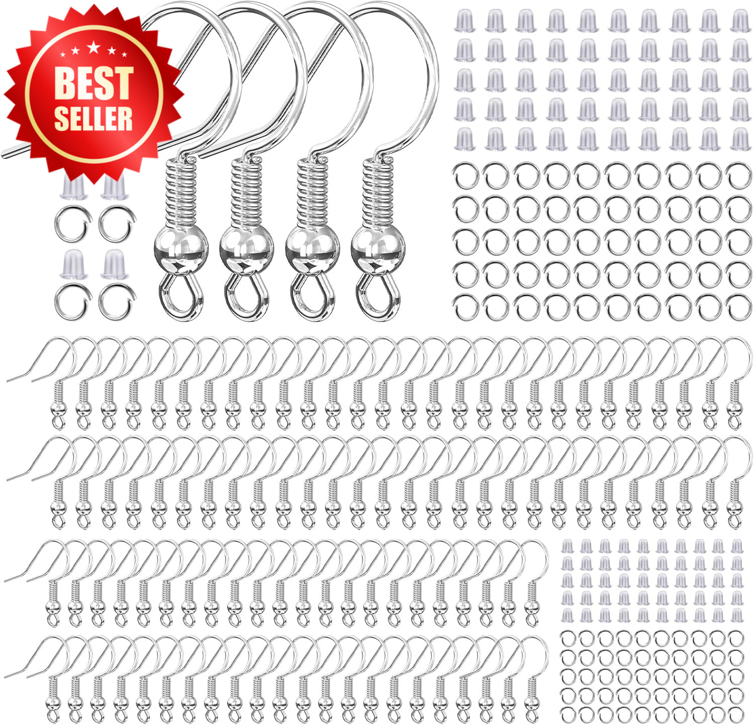 300pc 925 Sterling Silver Earring Hooks Hypoallergenic Jewelry DIY US