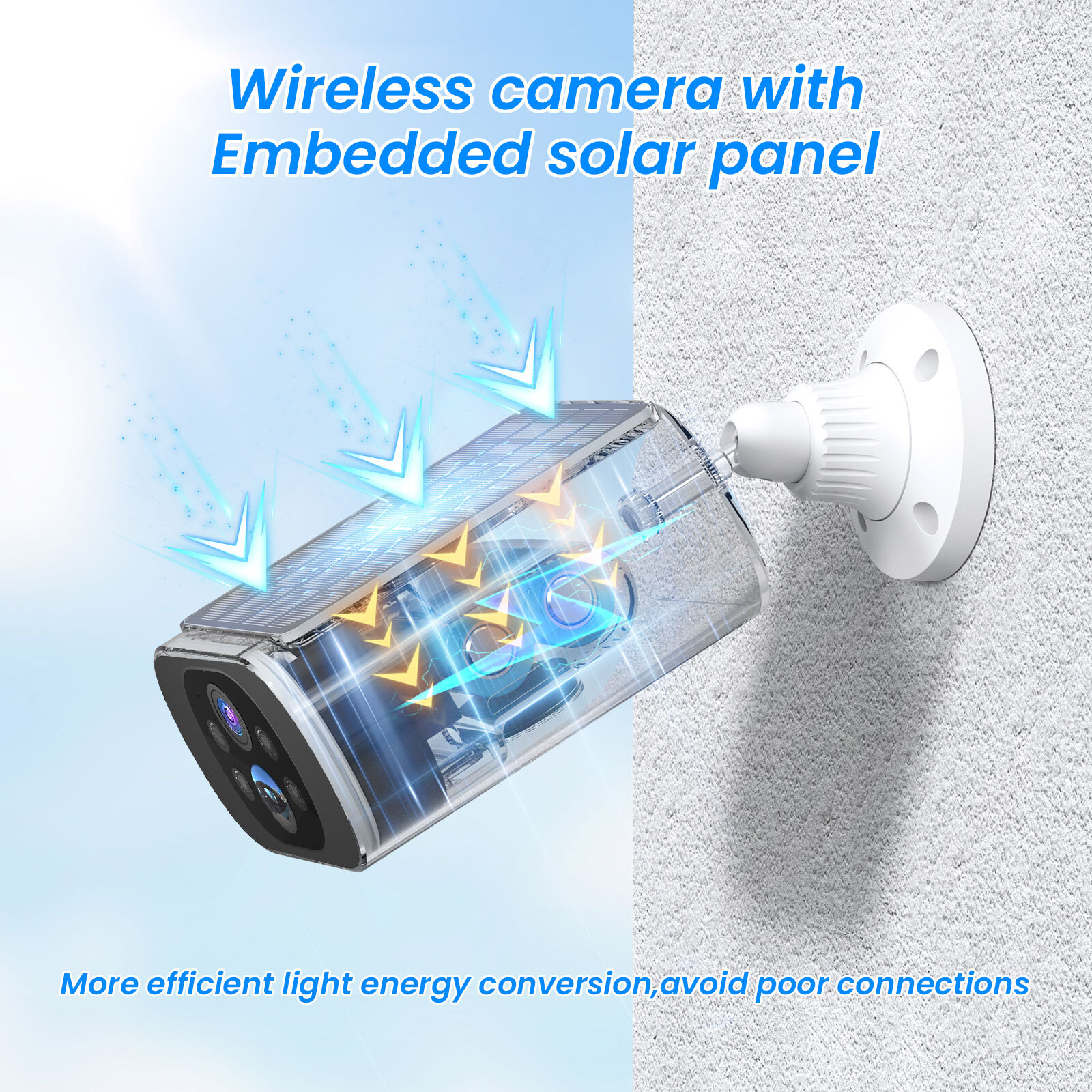 4MP Wireless Security Camera System Solar CCTV Spotlight W/ 64GB SD Card
