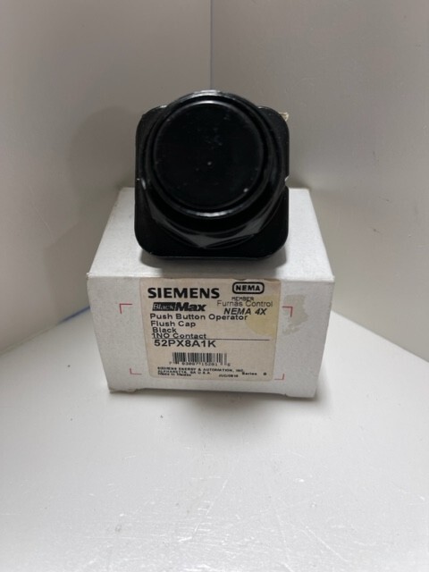 Siemens 52PX8A1K Black Flush Pushbutton with 1-N.O. Contact