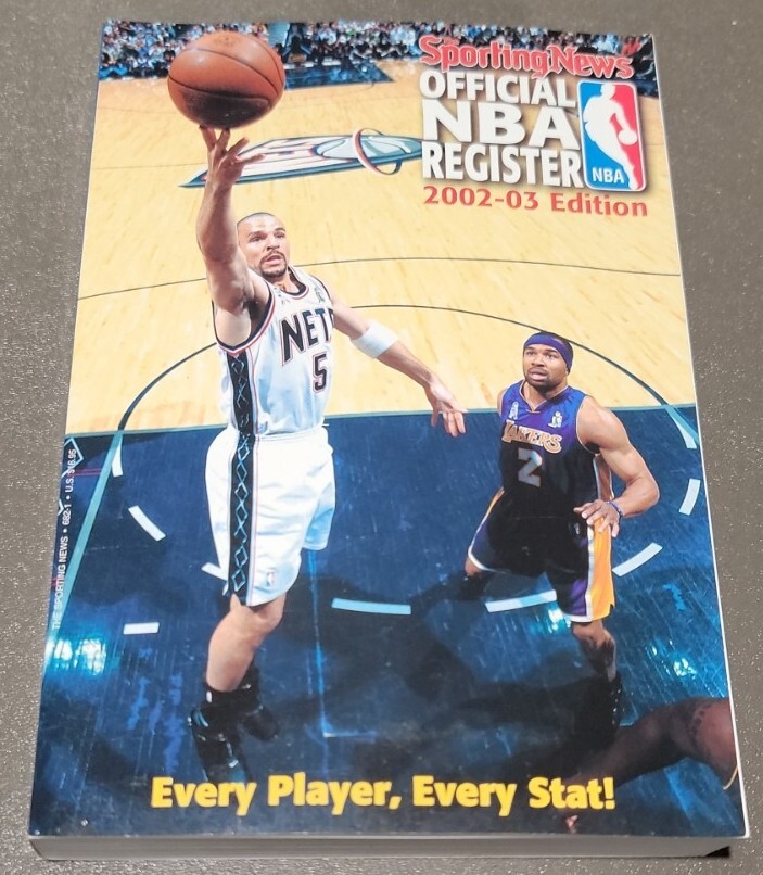 2002-2003 The Sporting News Official NBA Register Jason Kidd Derek Fisher