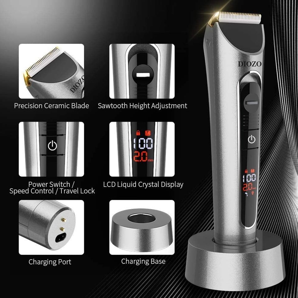 Hair Clippers for men Cordless Rechargeable Hair Trimmer 2 speeds WITH 8 Combs