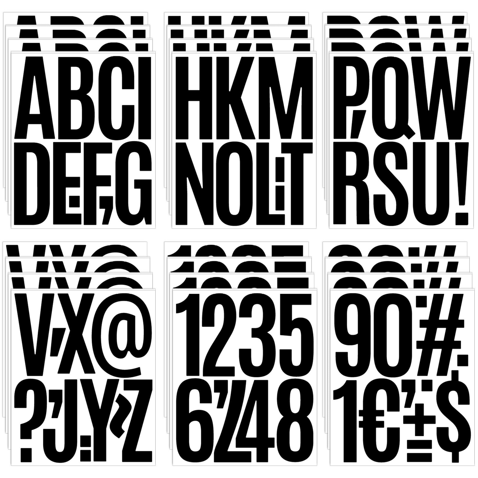 420 PCS 42 Sheets Letter Stickers, Bulletin Board Letters (Black,5 Inch) | Se...