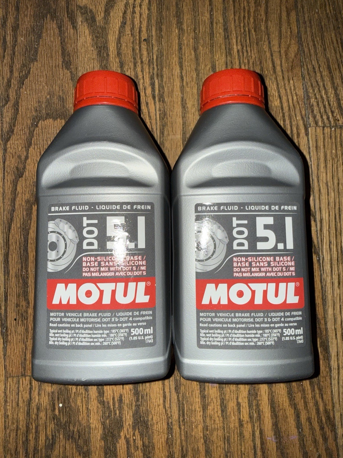 Motul Dot 5.1 Brake Fluid 500ml Non Silicone Brake Fluid Lot 2 pack