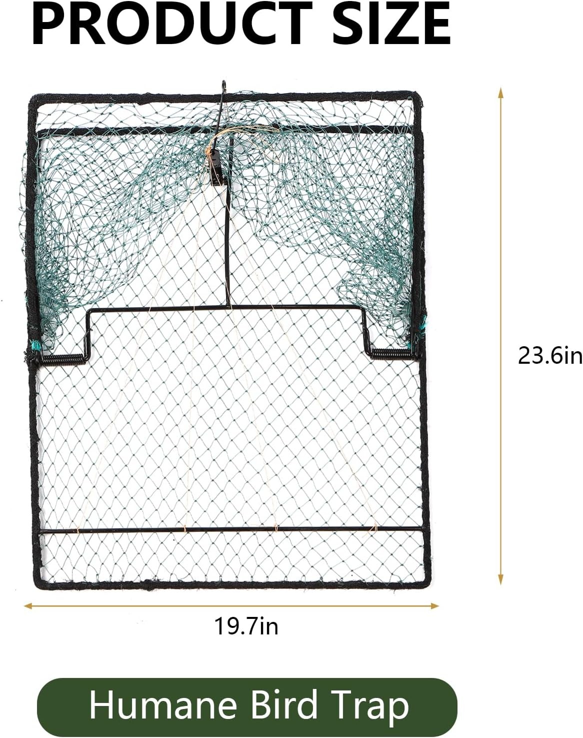 Humane Pigeon Trap,Bird Trap for Quail,Turkey,Net Traps (19.7x23.6 inch)