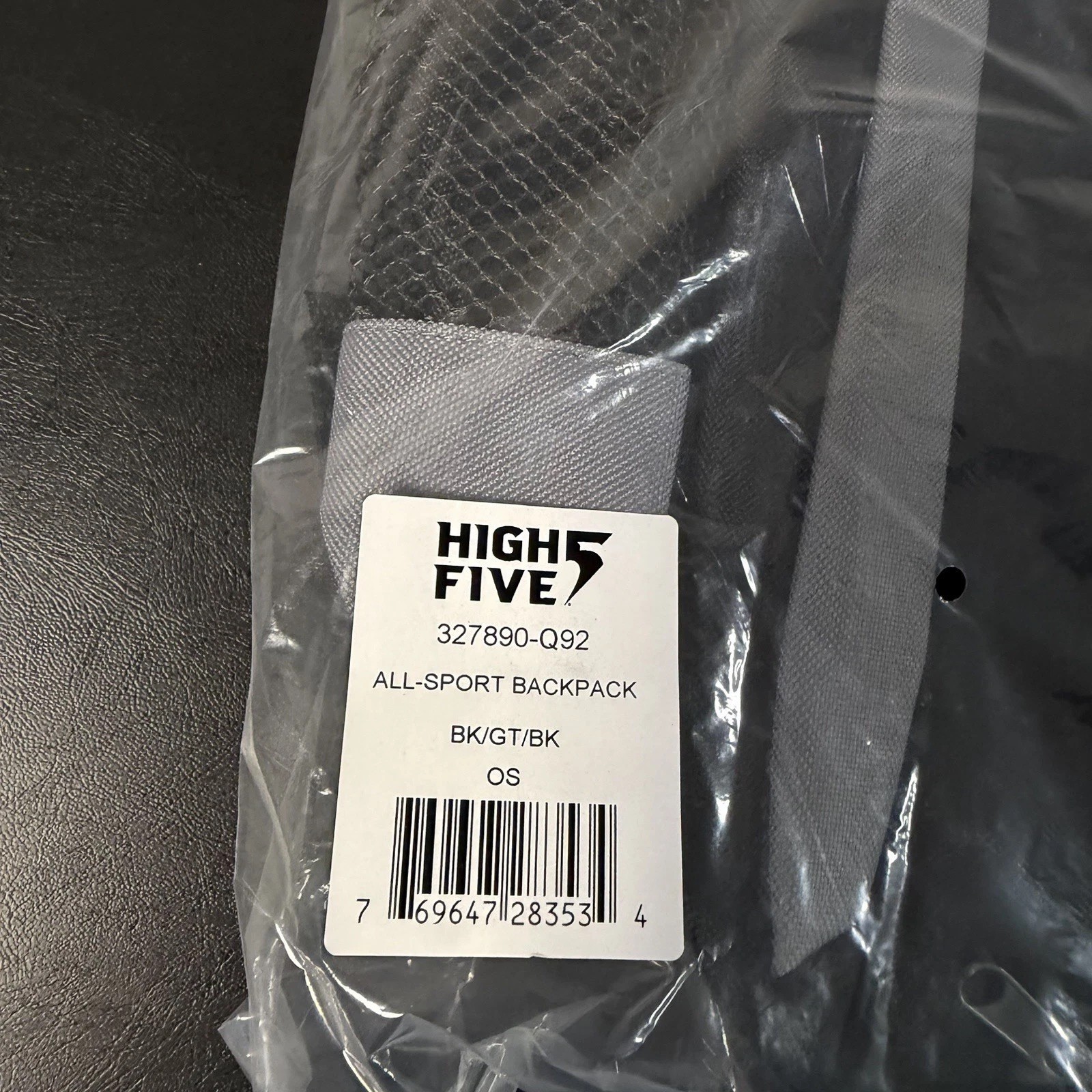 High Five Black Sports Backpack Soft Case Mesh Pockets Polyester Unisex Bag