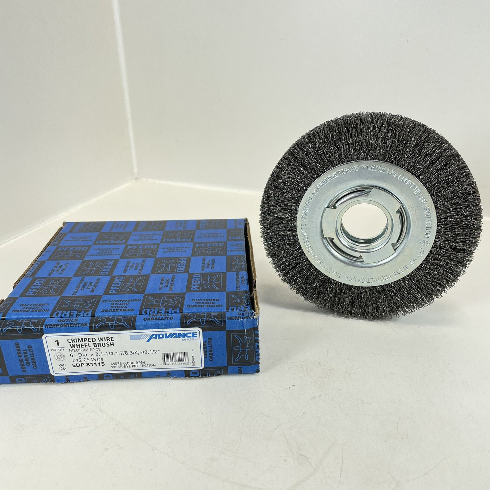 EDP 81115 6”  Wire Wheel Brush 2”, 1-1/4", 1", 7/8", 3/4", 5/8", 1/2"  6000 RPM