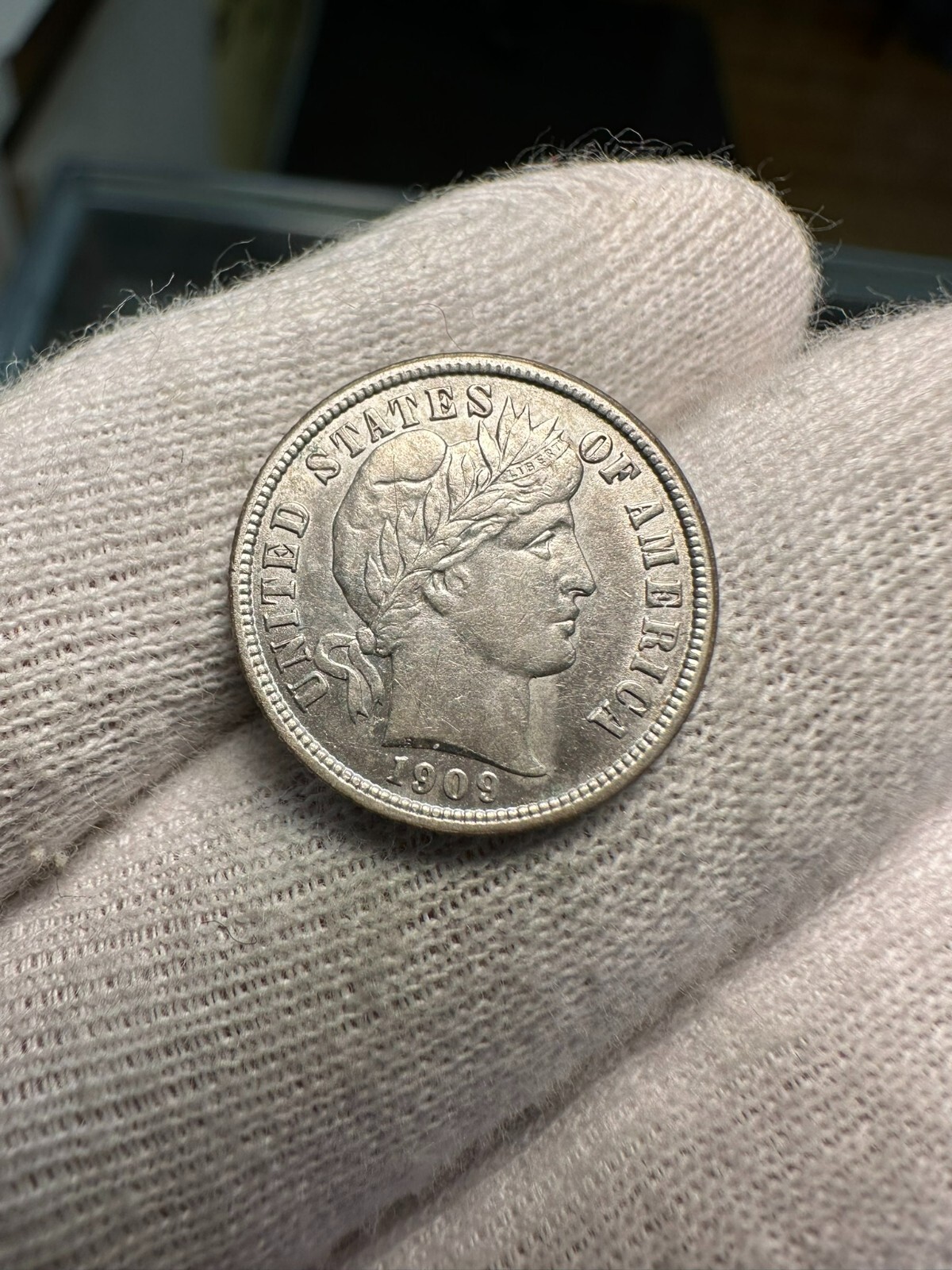 1909 Barber Dime AU