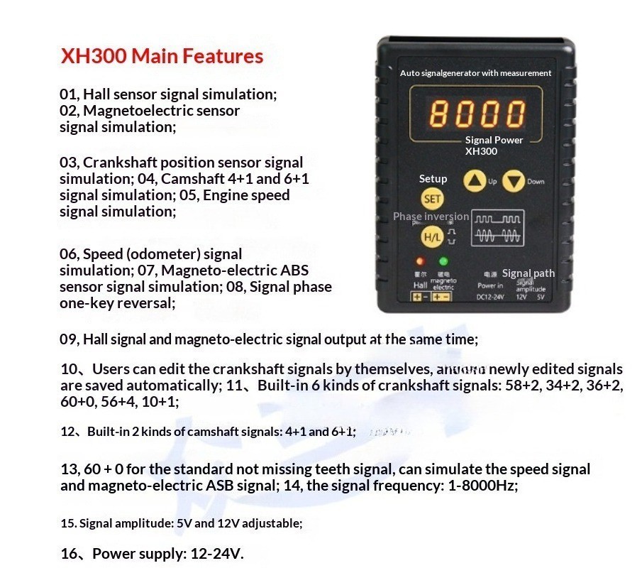 XH300 Automotive Sensor Simulator Box Signal Generator Maintenance and Testing