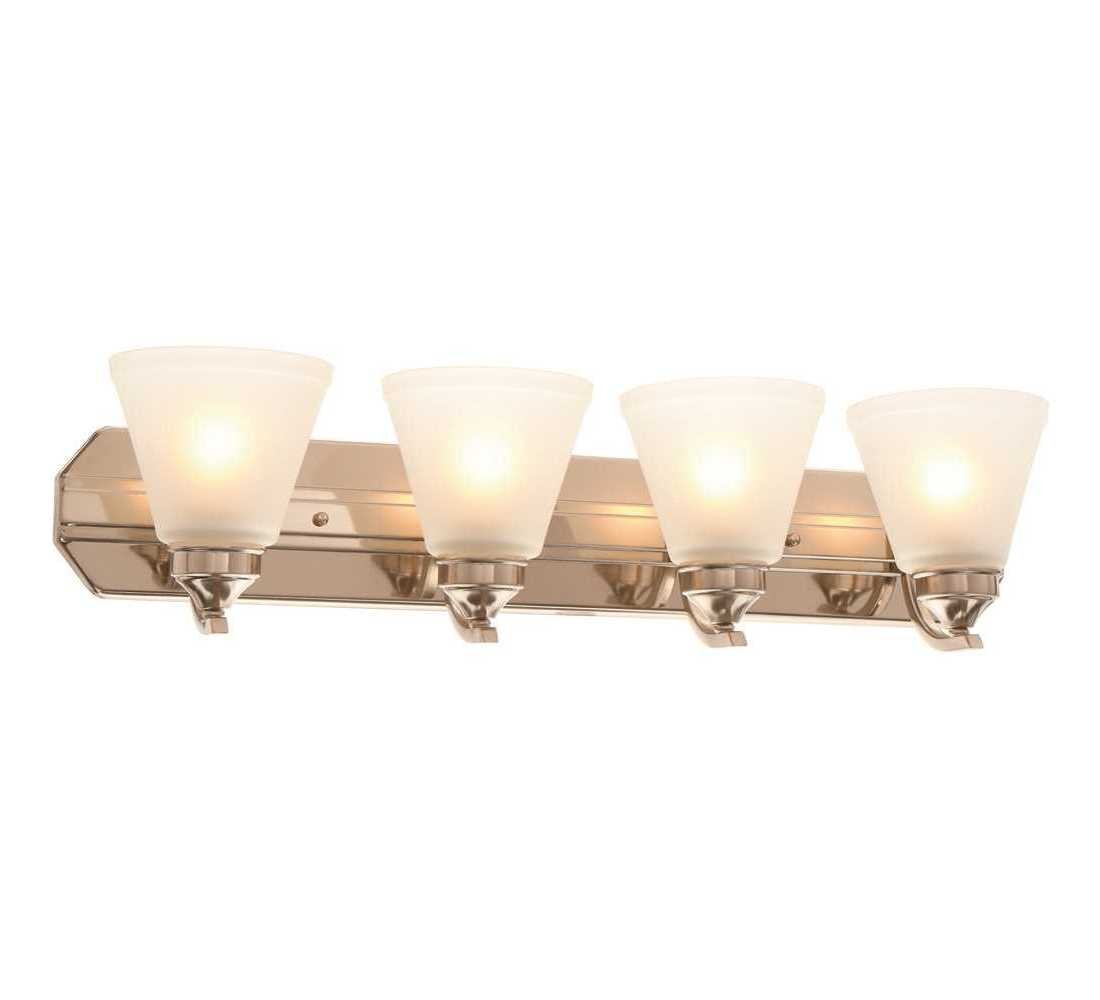Tavish 4-Light Brushed Nickel Vanity Light with Frosted Shades Color/Finish Fami