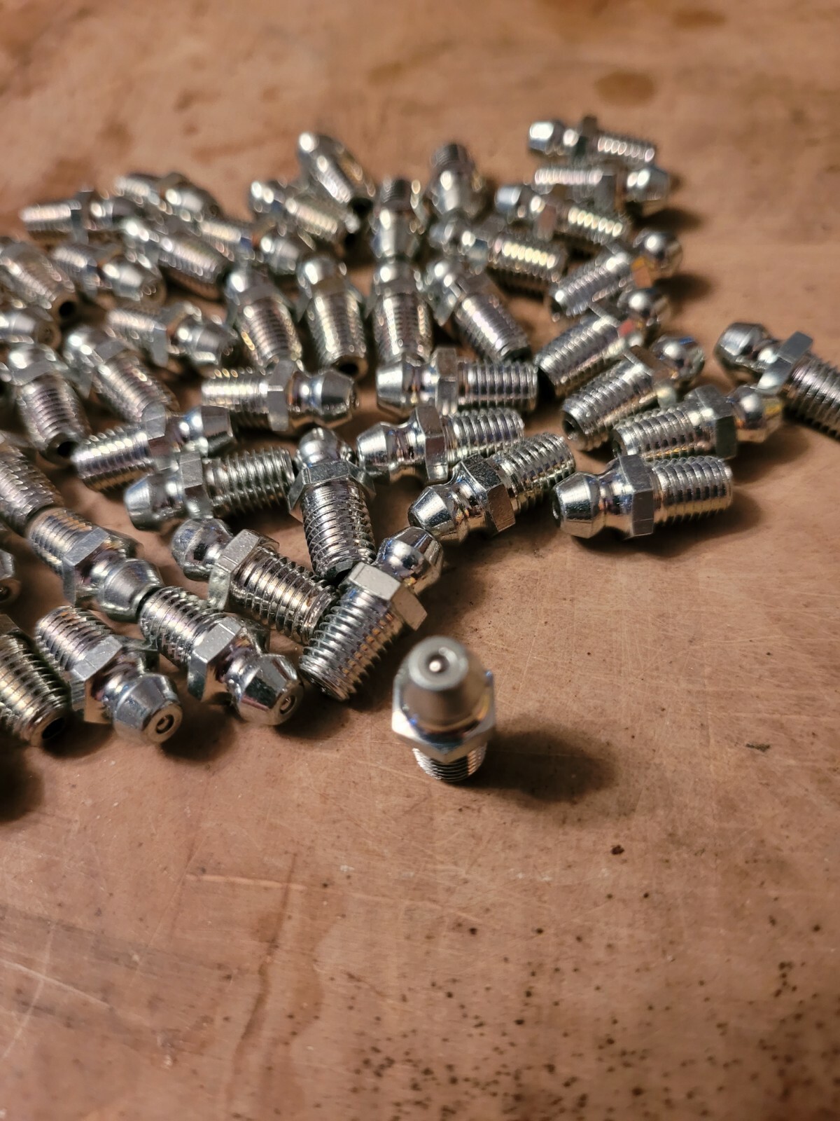 1/4-28 Straight Grease Zerk Fitting Nipple Fitting Qty "50" pc Umeta Germany