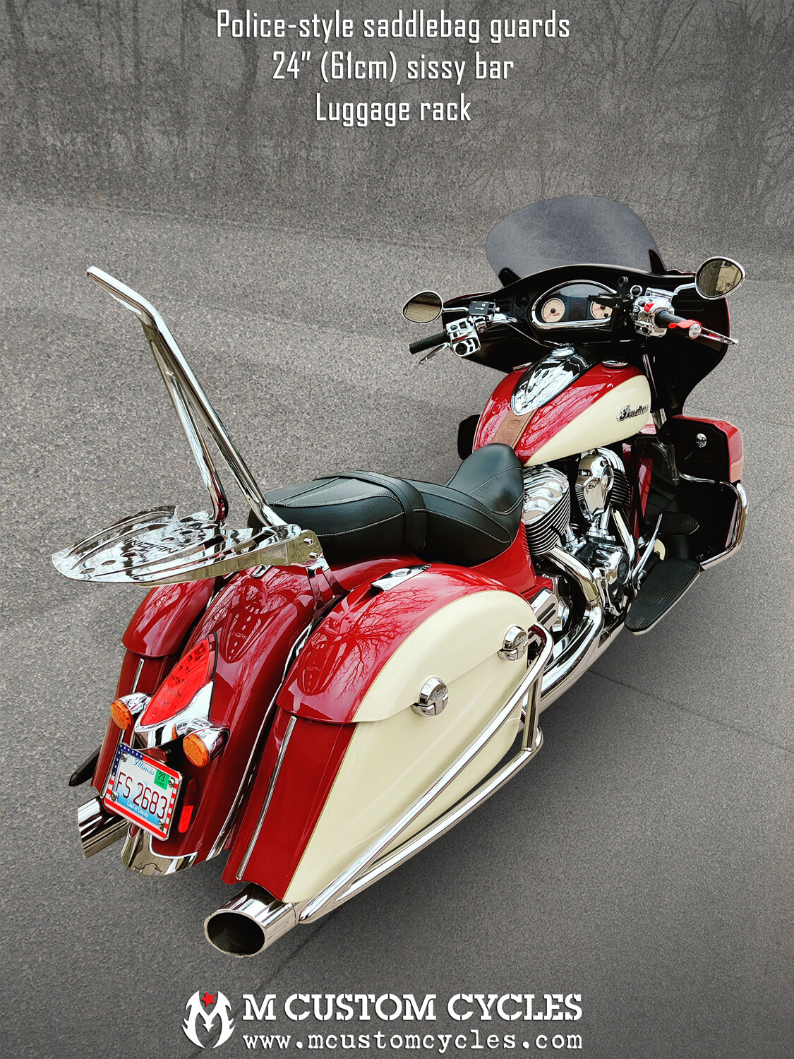 Police-Style Saddlebag Guards - Indian Chieftain, Roadmaster, Springfield, Chief