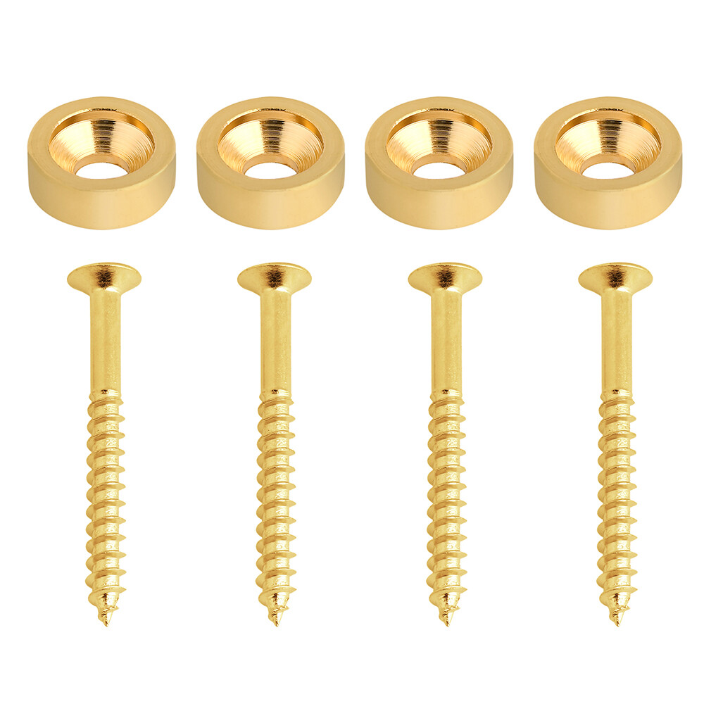 Guitar Neck Joint Bushings Ferrules and Bolts for Electric Guitar Bass Gold 4Pcs