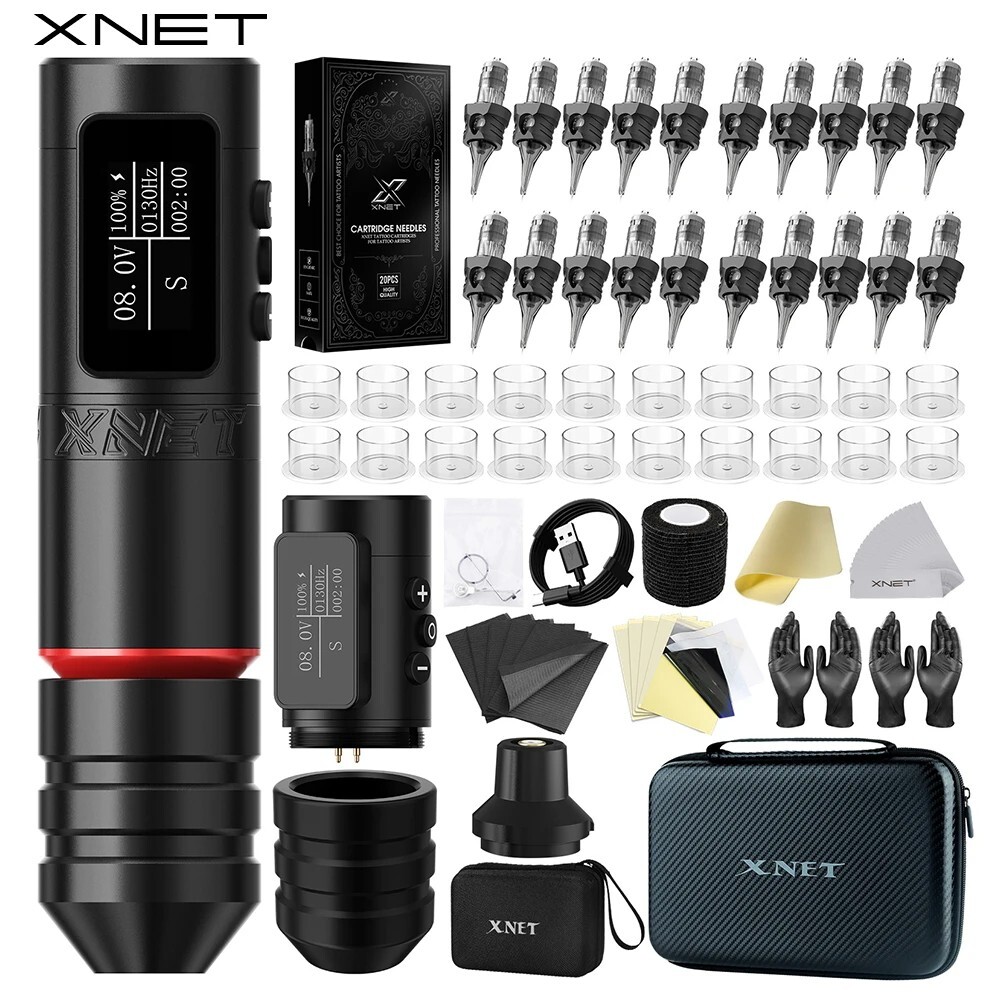 Wireless Tattoo Machine Pen Kit With Brushless Motor Touch Screen Battery